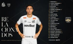 Veja a lista de relacionados do Santos para o jogo contra o Galo