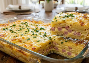 Torta de batata com presunto e queijo