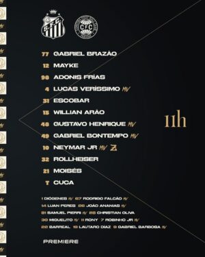 Santos tem Moisés como titular e Gabriel no banco para enfrentar o Coritiba; veja a escalação