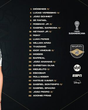 Santos divulga relacionados para decisão com o Recoleta; veja os nomes