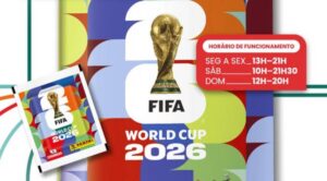 Ponto de troca de figurinhas do álbum da Copa no Shopping Hortolândia