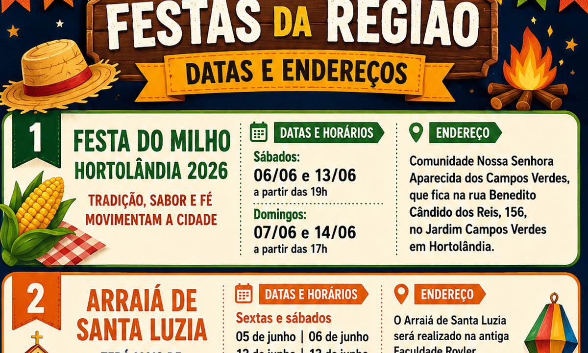 Festas Juninas na Região: confira o calendário completo