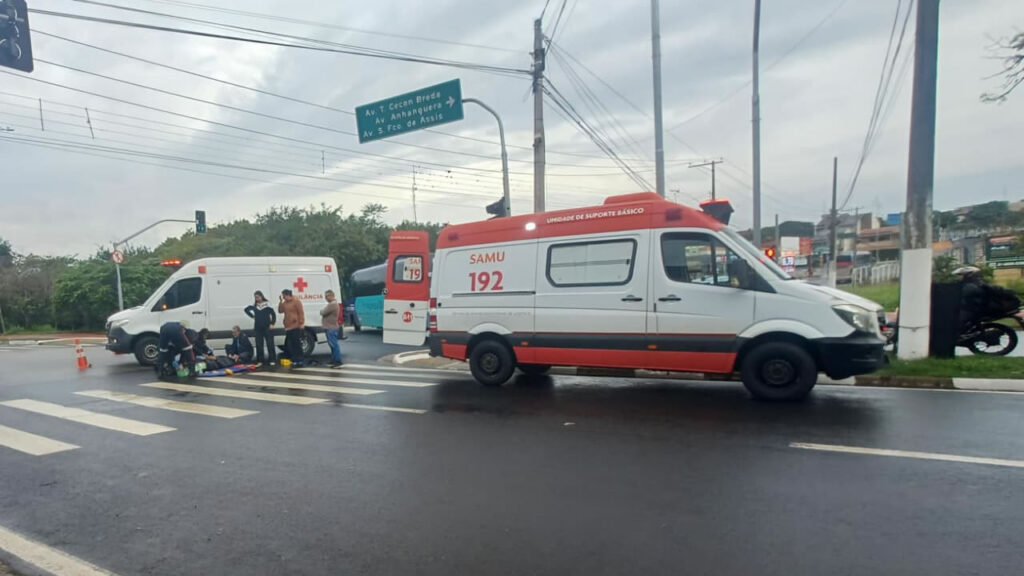 Motociclista fica ferido em acidente no Jardim Minda