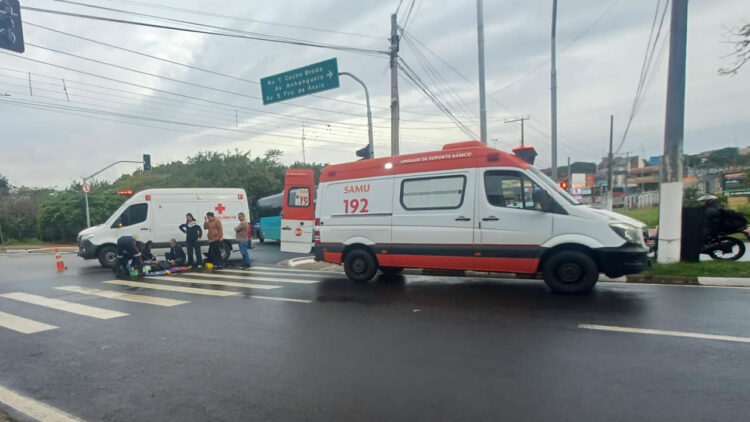 Motociclista fica ferido em acidente no Jardim Minda