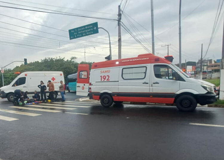 Motociclista fica ferido em acidente no Jardim Minda