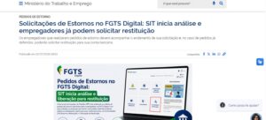FGTS Digital: empregadores já podem pedir restituição