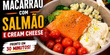 Macarrão com salmão