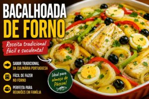 Bacalhoada de forno: receita tradicional fácil e suculenta