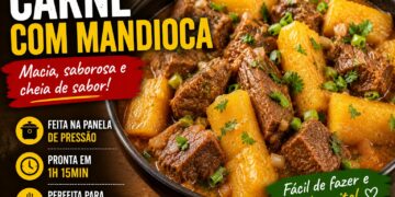 Carne com mandioca