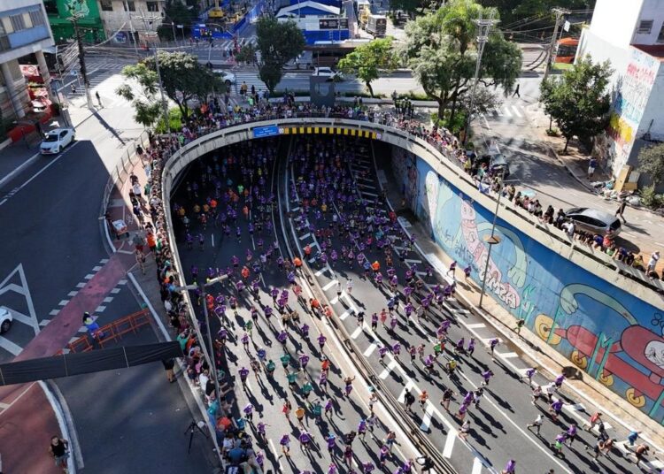 Corrida de rua no Parque Ibirapuera