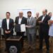 Prefeito Dário Saadi com representantes da PUC, CPFL e concessionárias em evento no Centro