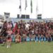 Atletas do torneio com medalhas em cerimônia