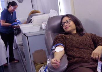 vaga para doação de sangue no saguão da Prefeitura