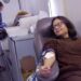vaga para doação de sangue no saguão da Prefeitura