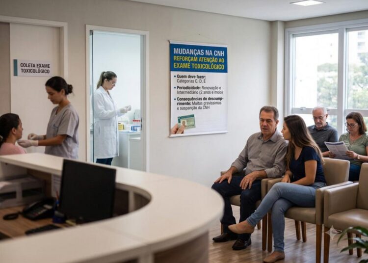 Imagem ilustrativa sobre exame toxicológico para CNH