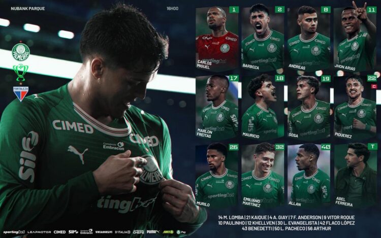 Escalação do Palmeiras contra o Fortaleza