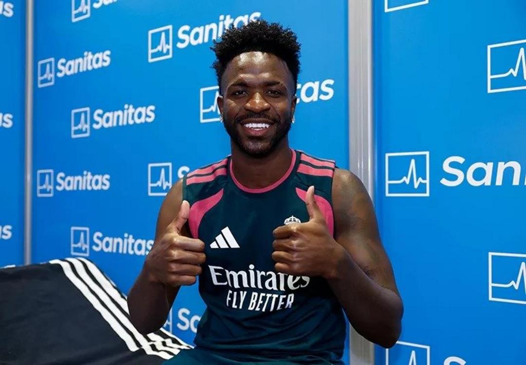 Vini Jr. durante treino do Real Madrid