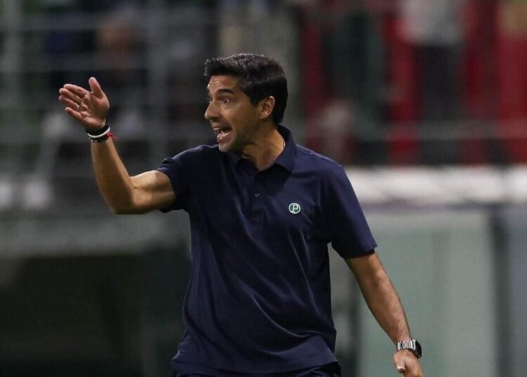 Em campo, jogadores do Palmeiras em ação