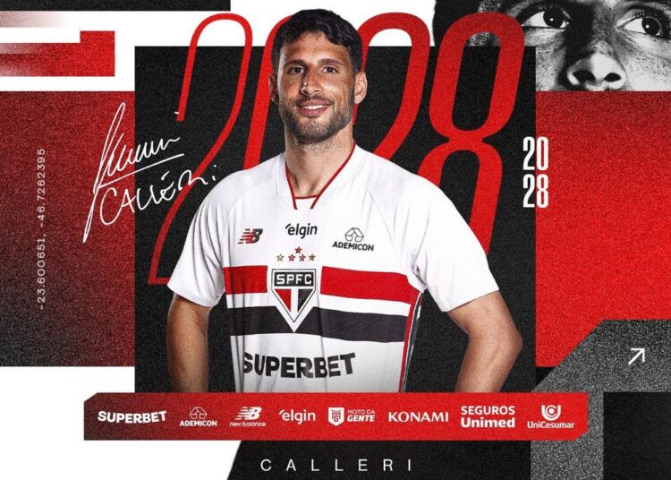 Calleri com a camisa do São Paulo