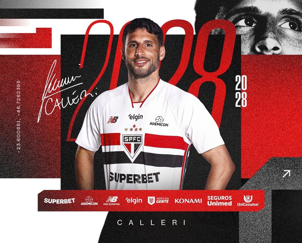 Calleri com a camisa do São Paulo