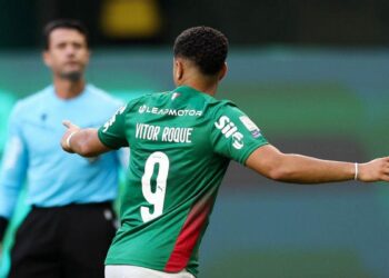 Jogadores do Palmeiras comemoram gol