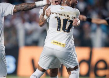 Santos na Vila Belmiro durante partida contra o Mirassol