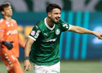 Flaco López em ação pelo Palmeiras