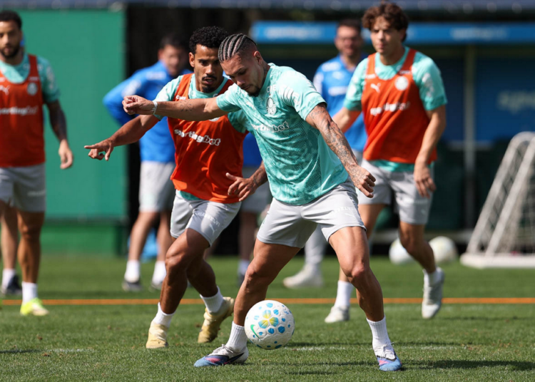 Paulinho em treino do Palmeiras