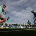 Jogadores do Palmeiras em treino de finalizações