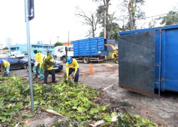 Equipes da Prefeitura mobilizadas em serviço emergencial após temporal