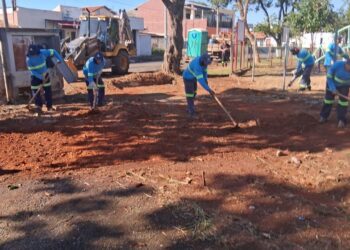 Praça no Jd. Santo André é mais uma a receber mutirão de revitalização da Prefeitura de Hortolândia