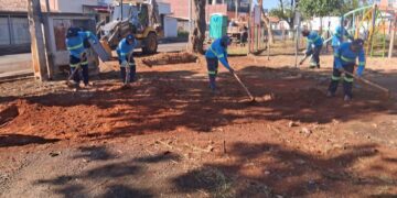 Praça no Jd. Santo André é mais uma a receber mutirão de revitalização da Prefeitura de Hortolândia