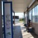 recuperação da fiação elétrica, holofotes e bancos de concreto na Estação Elisiário com grafite de artista urbana
