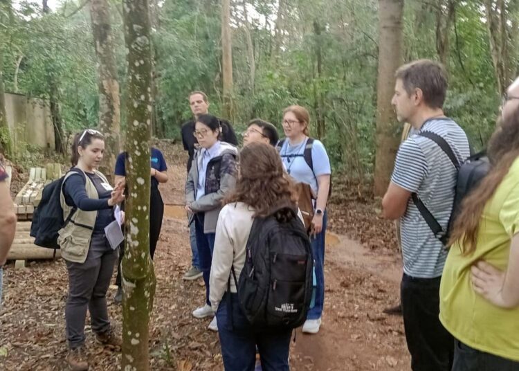 Participantes do congresso durante visita à Mata de Santa Genebra