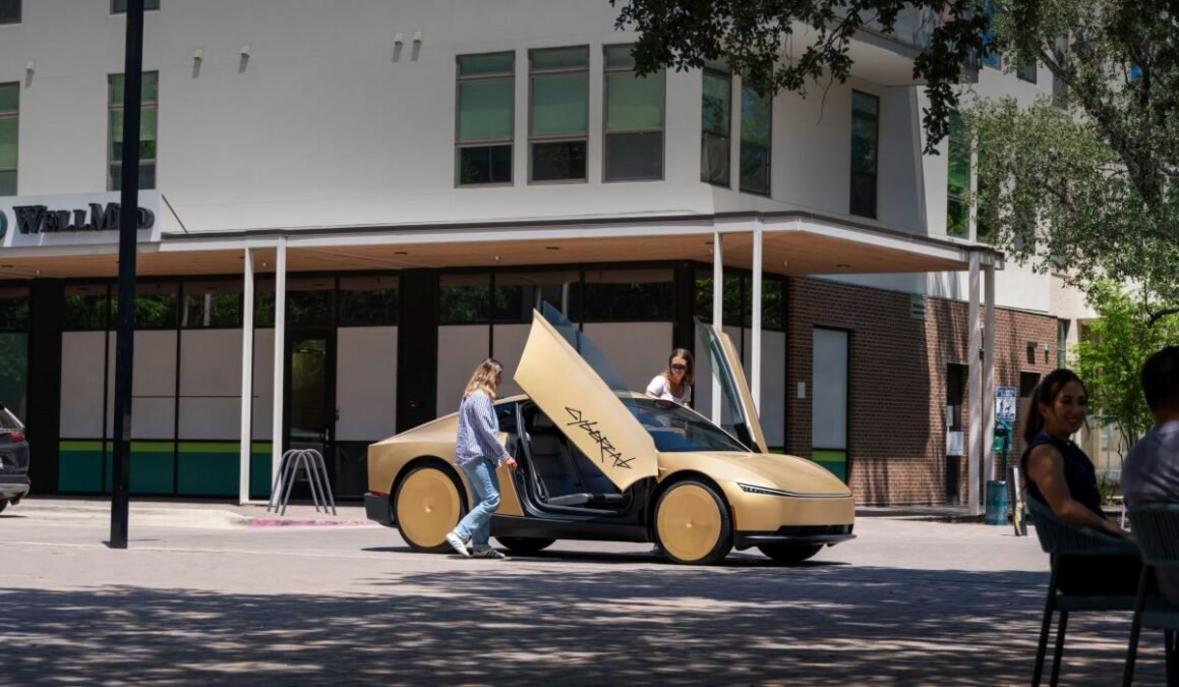Imagem do Tesla Cybercab em análise regulatória