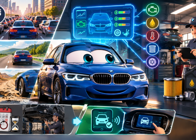 Carro inteligente calculando troca de óleo