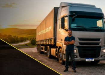 Lojas container da Dunlop para caminhoneiros.