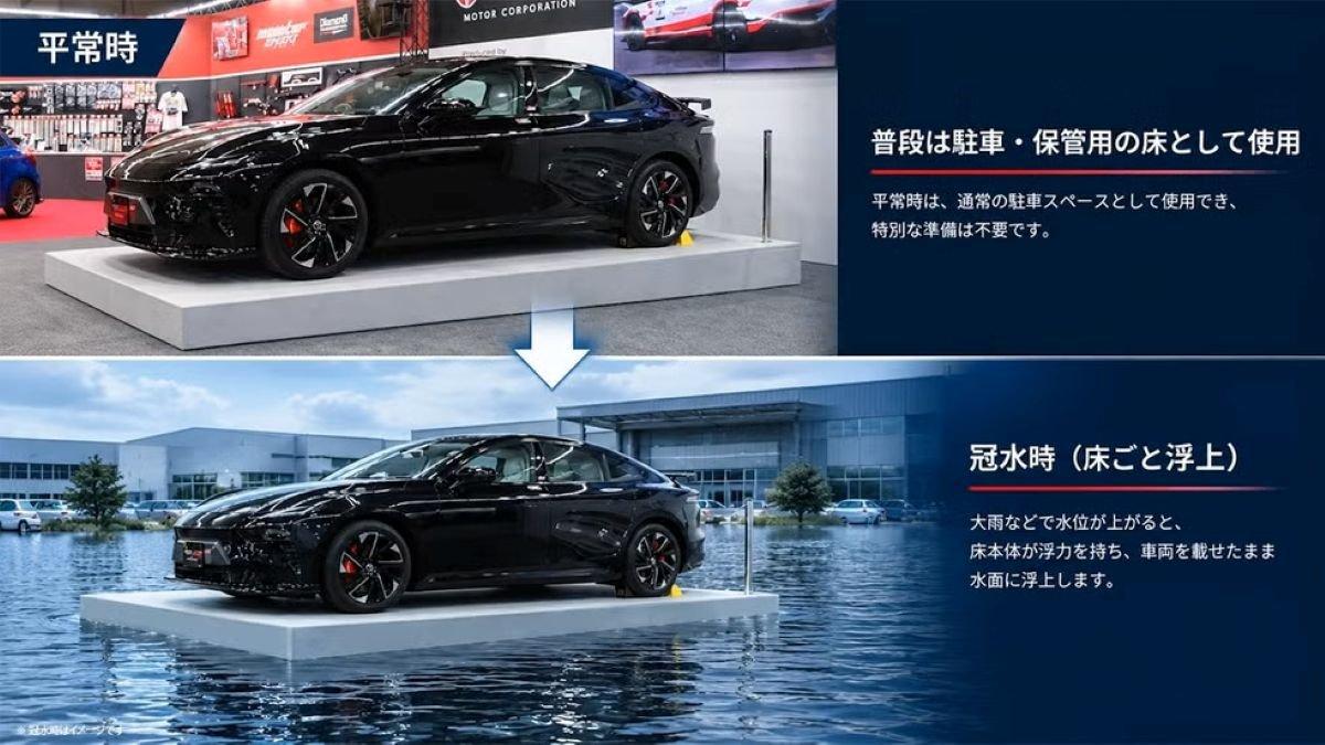 Garagem flutuante japonesa para proteção de veículos