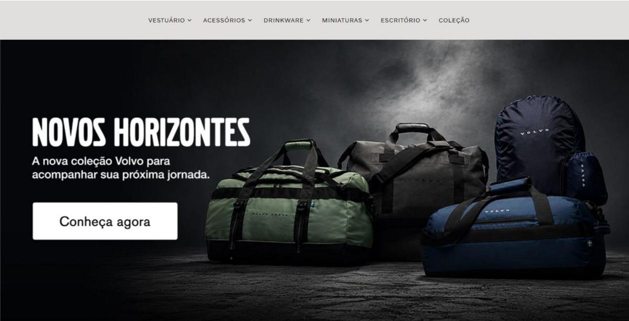Loja virtual da Volvo com produtos