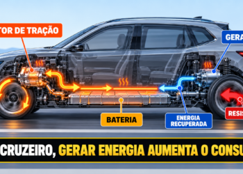 Carro elétrico em movimento com tecnologia de geração de energia