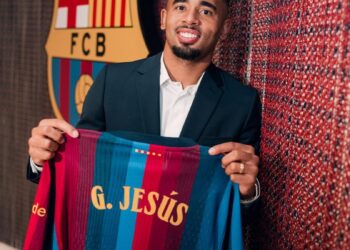 Gabriel Jesus apresentado no Barcelona