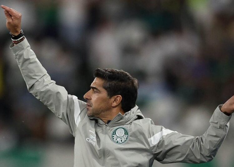 Jogadores do Palmeiras em partida