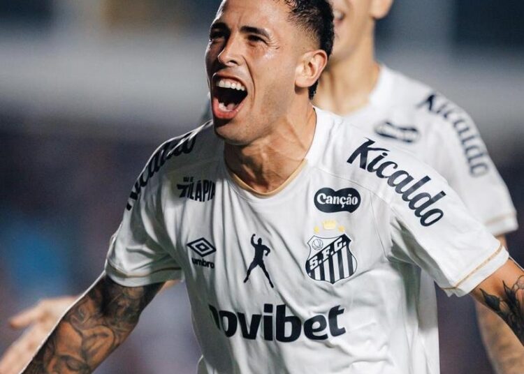 Jogadores do Santos comemoram