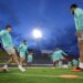Jogadores do Palmeiras em treinamento