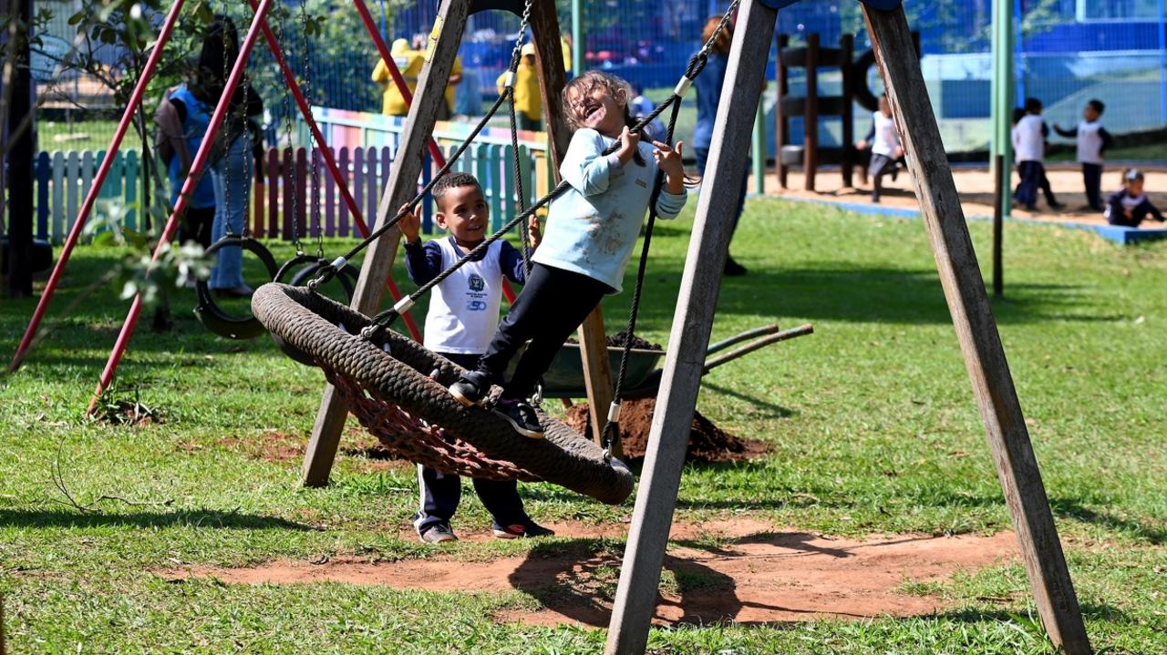 Alunos durante atividade no CEI Irmã Joana Kallajian na Vila Padre Anchieta