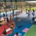 Aula de ginástica no Centro Esportivo Tancredo Neves