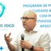 Prefeito, secretário de Saúde e secretária de Educação durante lançamento do programa de atendimento a apostas