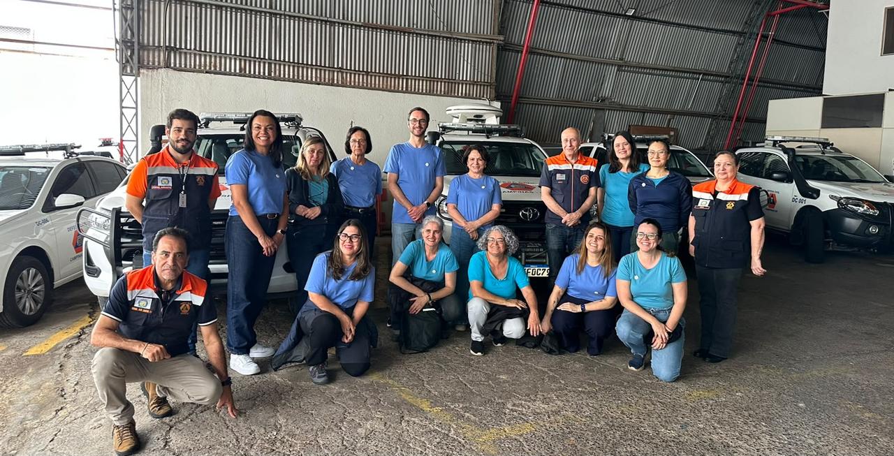 Equipe que participou do Simulado na Defesa Civil de Campinas Grupo também conheceu estrutura do departamento
