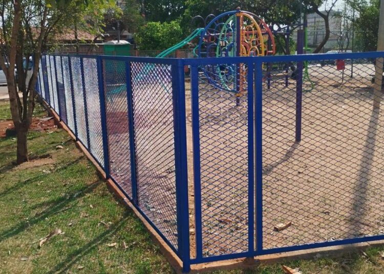 Revitalização da praça do Jd. Santo André, realizada pela Prefeitura de Hortolândia, segue em ritmo acelerado