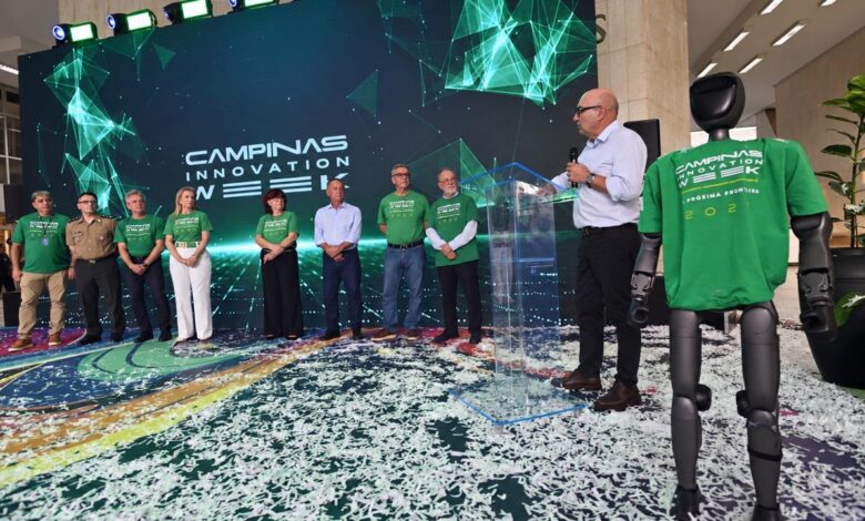 Solenidade de lançamento do Campinas Innovation Week evidenciando conhecimento e tecnologia